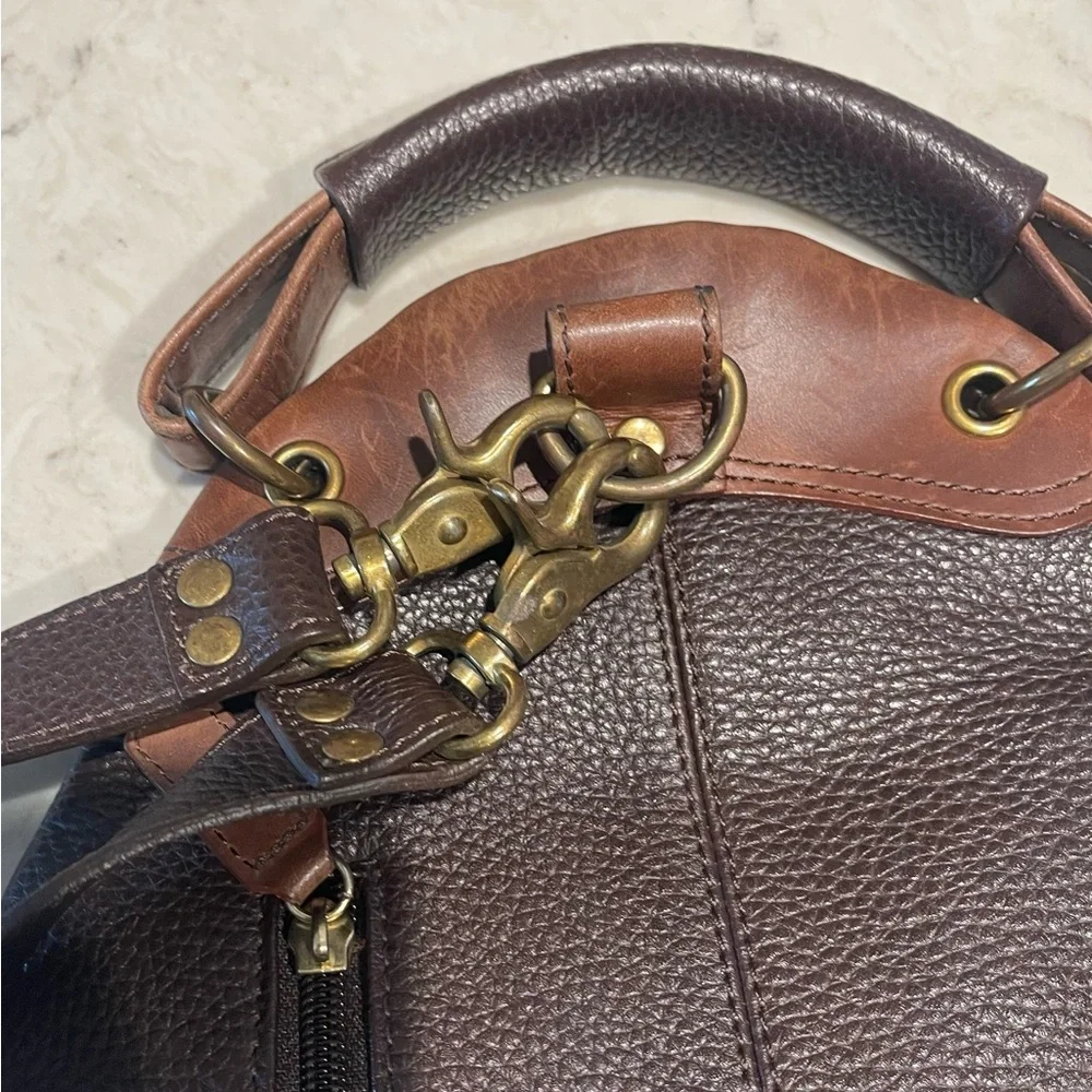 $188 Sundance Catalog Park City Brown M. London Leather Backpack - a rare find!